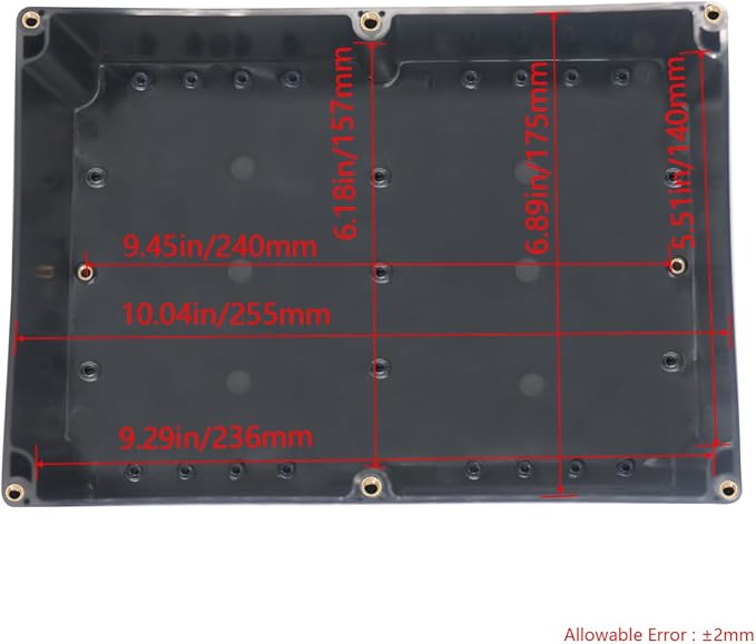 Project Box IP65 Waterproof Junction Box ABS Plastic Black Electrical Boxes DIY Electronic Project Case Power Enclosure Clear Cover 10.35“x7.17”x3.74“