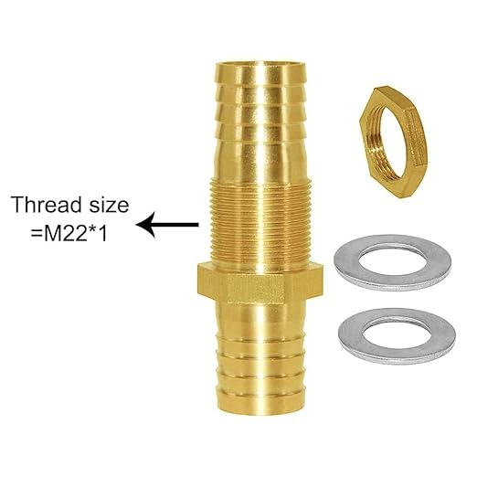 Joywayus 3/4'' Hose Barb Thru-Bulk Head Fuel Hex Union Fitting Intersection/Split Brass Water/Fuel/Air (Pack of 2)
