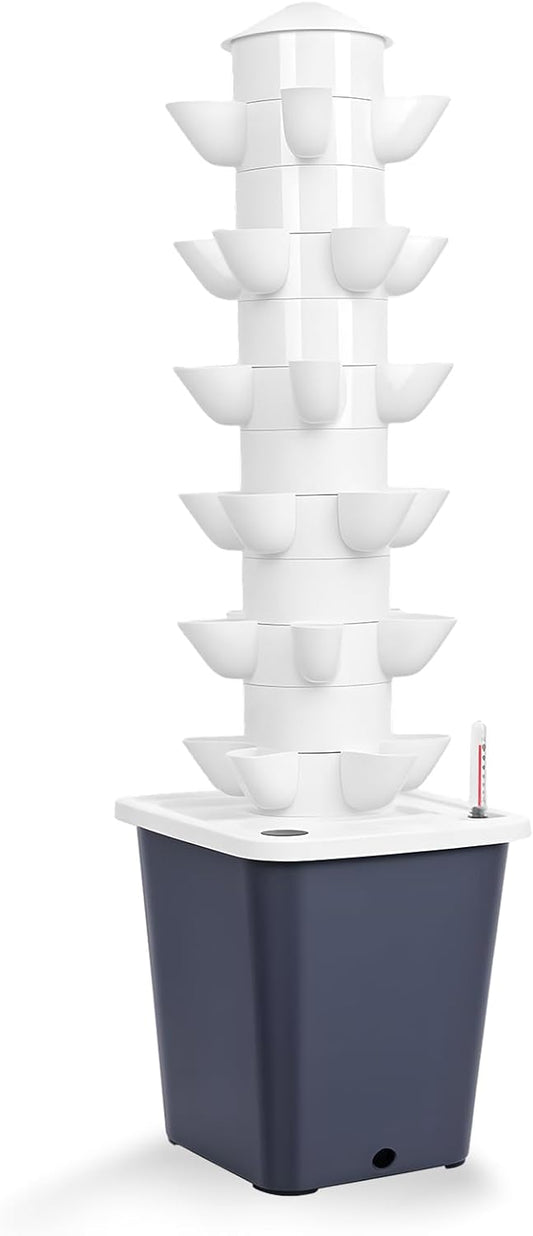 1 Set Hydroponic Growing Tower with 10L Tank, 6 Layers 30 Plants Indoor Hydroponics Growing System, Soilless Cultivation Herbs Fruits Vegetables Vertical Planter Tower Garden Kit
