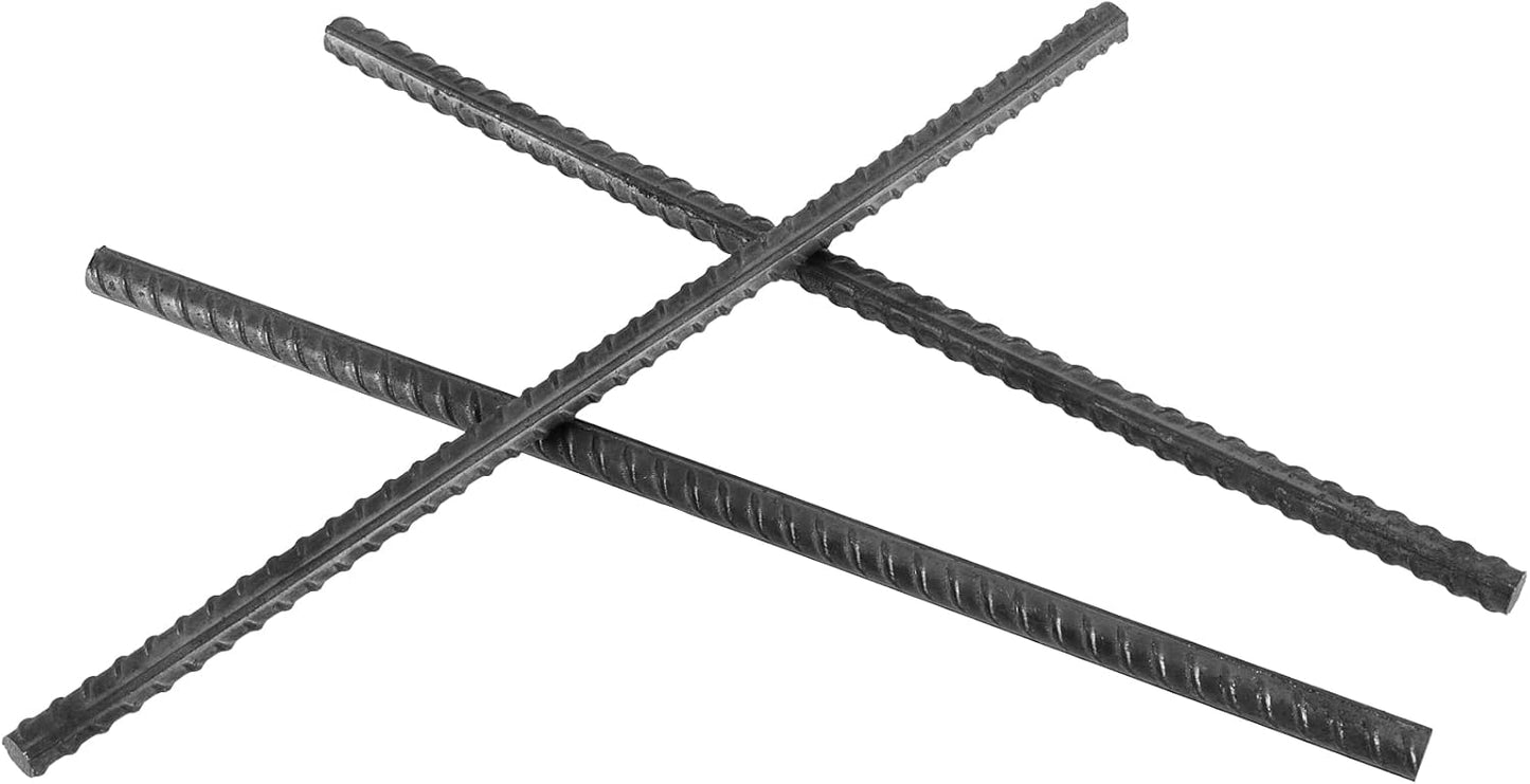 16 PCS 15 Inch Black Ground Rebar Stakes, Heavy Duty Hook Ground Anchors Stakes, Straight Metal Stakes for Concrete Forming, Camping Tent, Plant Stakes, 3/8” Thick