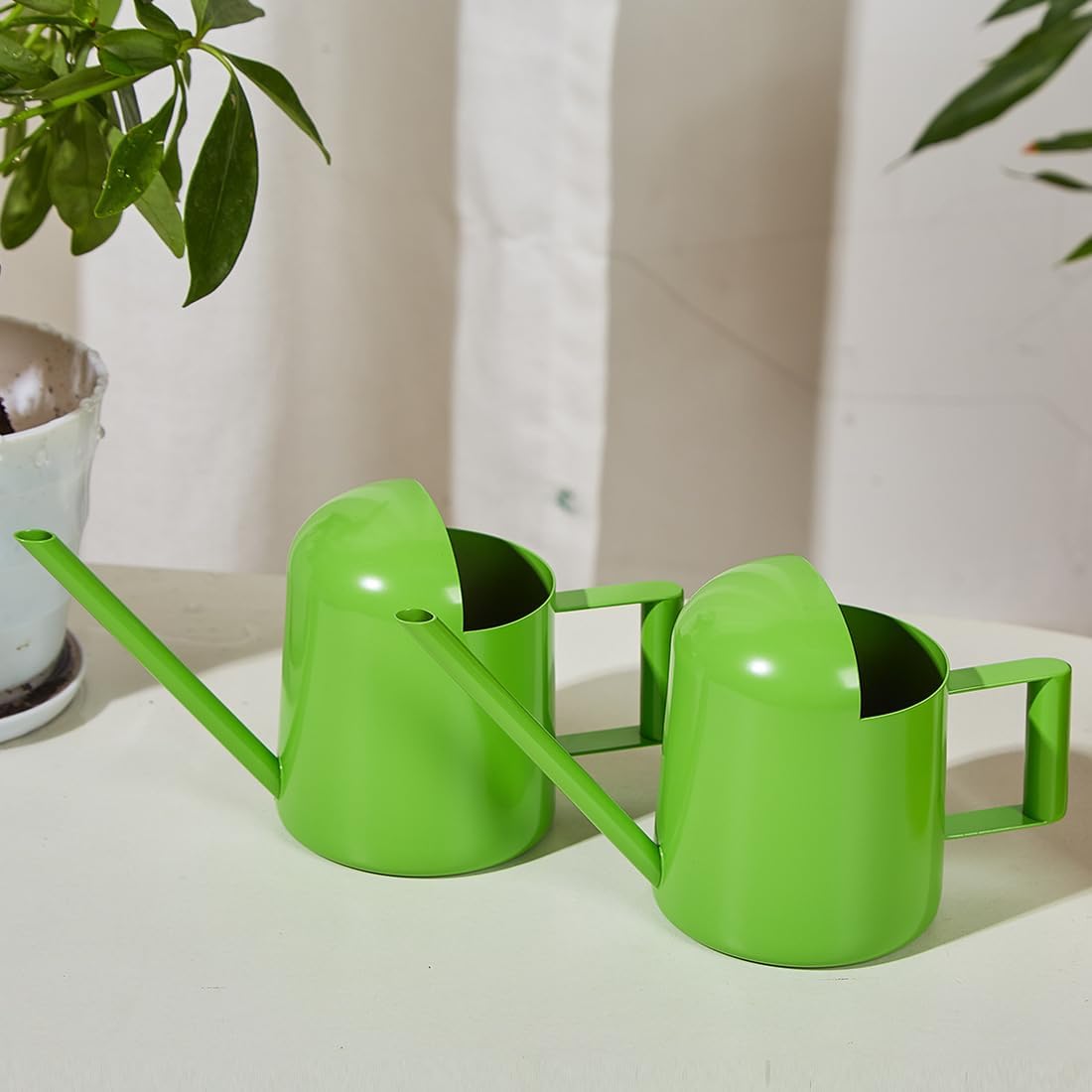 Watering Cans, 10oz/300ml Stainless Steel Long Spout Small Watering Sprinkling Pot, Indoor Outdoor Garden Flower Succulents Plant Watering Cans, Stylish Gardening Decoration(Green)