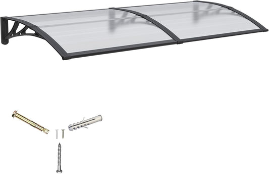 Awning for Door Entrance,40x60IN Window Awnings for Doors Canopy Polycarbonate Cover Patio Door Awning UV Rain Snow Sunlight Protection Hollow Shee