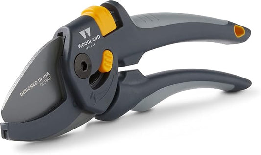 Woodland Tools Co. Heavy Duty Adjustable Anvil Pruning Shears, Gardening Hand Pruner, Stem Cutter, Branch Trimmer, for Dry Dead Growth (05-2004-100)