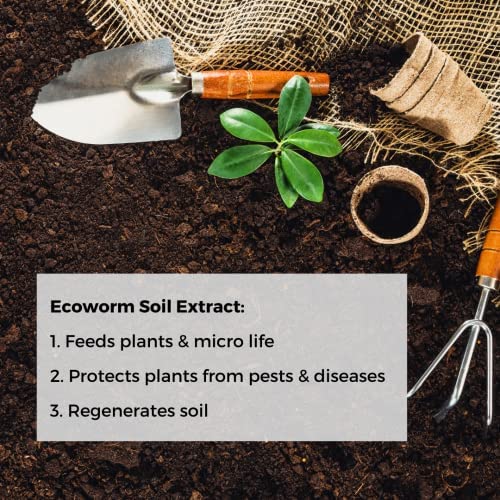 Ecoworm Soil Extract Concentrate - Organic Vermicompost Fertilizer for Fruits & Vegetables - 35 fl oz (Makes 53 gallons)