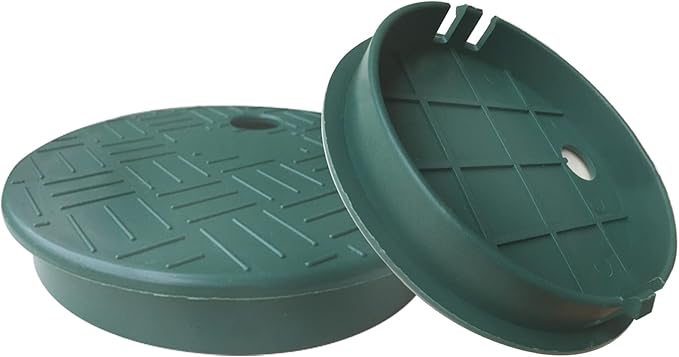 2 Pcs Valve Box Cover Lid ID 5.5" OD 6" Replacement Valve Box Irrigation Cover Ground Sprinkler Cover icv Cover Sprinkler Box Cover Lid Sprinkler Covers Garden Lawn Irrigation Box Lid
