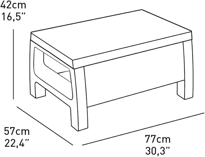 Keter Corfu 4 Piece Set All Weather Outdoor Patio Garden Furniture with Cushions, Charcoal