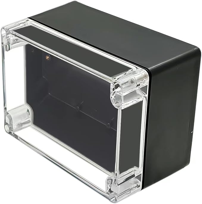 Project Box IP65 Waterproof Junction Box ABS Plastic Black Electrical Boxes DIY Electronic Project Case Power Enclosure Clear Cover 6.3"x4.33"x3.54"