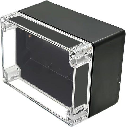Project Box IP65 Waterproof Junction Box ABS Plastic Black Electrical Boxes DIY Electronic Project Case Power Enclosure Clear Cover 6.3"x4.33"x3.54"