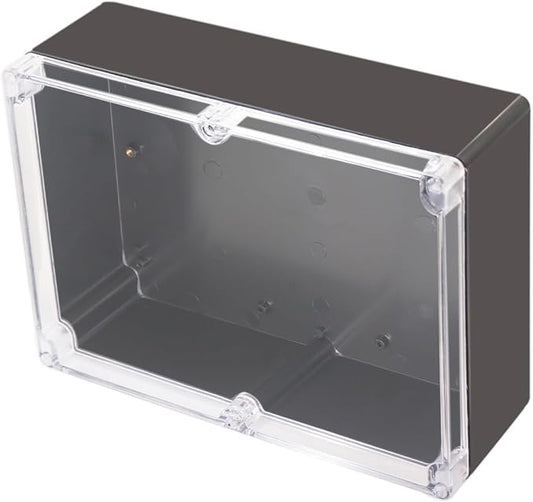 Project Box IP65 Waterproof Junction Box ABS Plastic Black Electrical Boxes DIY Electronic Project Case Power Enclosure Clear Cover 11.42”x8.27“x3.94