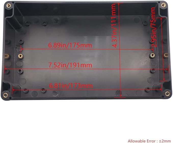 Project Box IP65 Waterproof Junction Box ABS Plastic Black Electrical Boxes DIY Electronic Project Case Power Enclosure 7.87x4.72x4.45 inch (200x120x113 mm)