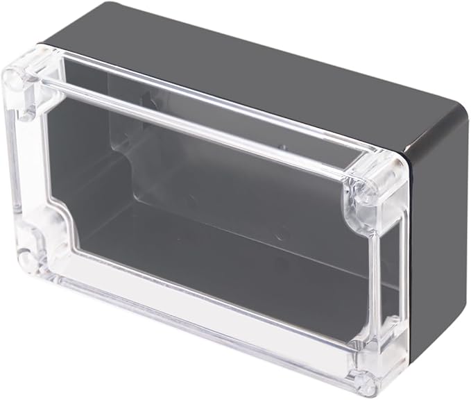 Project Box IP65 Waterproof Junction Box ABS Plastic Black Electrical Boxes DIY Electronic Project Case Power Enclosure Clear Cover 6.22"x3.54"x2.36"