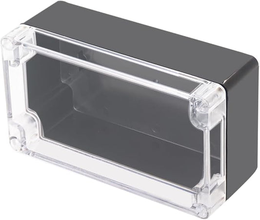 Project Box IP65 Waterproof Junction Box ABS Plastic Black Electrical Boxes DIY Electronic Project Case Power Enclosure Clear Cover 6.22"x3.54"x2.36"