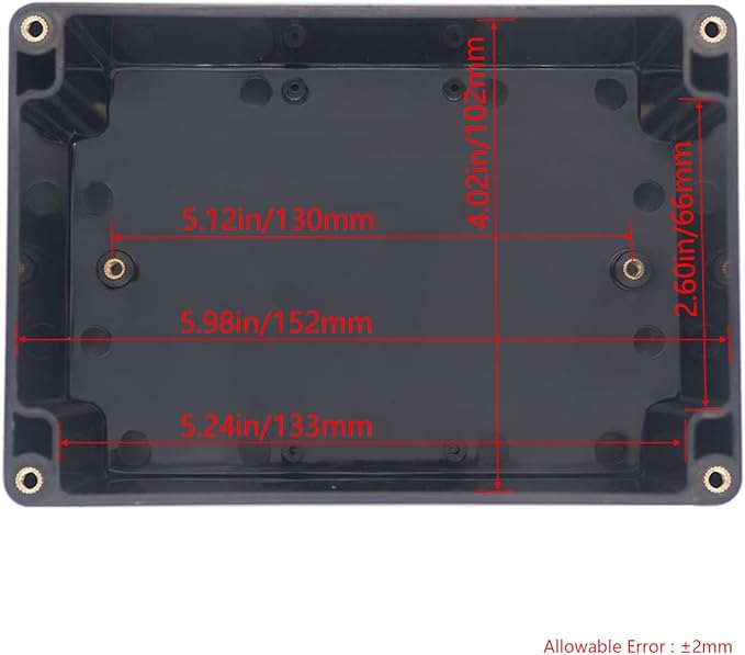Project Box IP65 Waterproof Junction Box ABS Plastic Black Electrical Boxes DIY Electronic Project Case Power Enclosure 6.3x4.33x3.54 inch (160x110x90 mm)