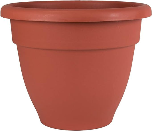 The HC Companies 6 Inch Caribbean Planter - Lightweight Indoor Outdoor Plastic Plant Pot for Herbs and Flowers, Clay