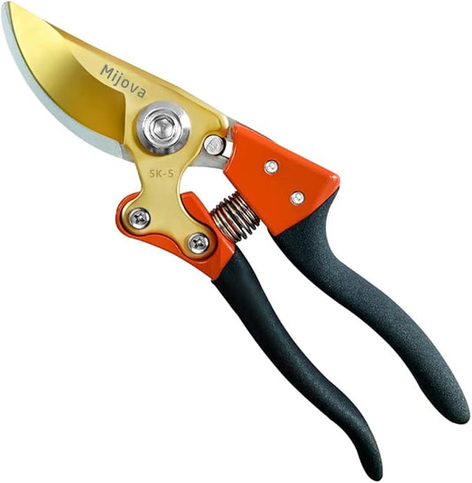 Garden Pruners, Heavy Duty Garden Clippers,Pruning Shears with Adjustable Thumb Lock,Hand Gardening Tools Pruners,Stainless Steel Sharp Gardening Scissors (MJ003)