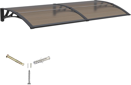 Awning for Door Entrance,40x80 Inches Window Awnings for Doors Canopy Polycarbonate Cover Patio Door Awning UV Rain Snow Sunlight Protection Hollow Shee