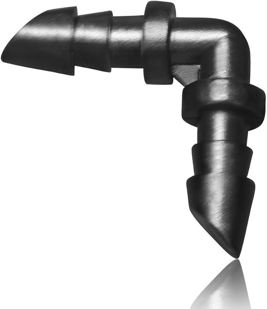 Mini Skater 1/4-Inch Barbed Elbows Fitting Perfect for Drip Irrigation Tubing System,Flower Beds, Vegetable Gardens, Herbs Gardens 100 PCS/Bag