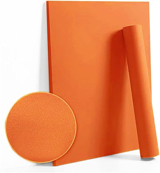 Dimoon 118''x17.7'' Orange Peel and Stick Wallpaper Contact Paper Modern Self Adhesive Wall Paper Removable Renter Friendly Textured Solid Color Shelf Vinyl Roll (118''x17.7'',Tropical Orange)