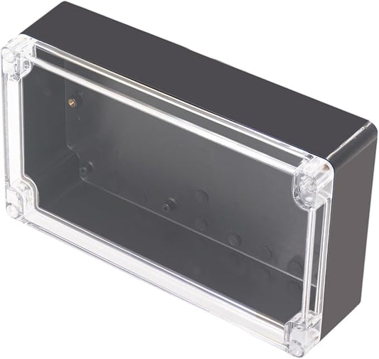 Project Box IP65 Waterproof Junction Box ABS Plastic Black Electrical Boxes DIY Electronic Project Case Power Enclosure Clear Cover 7.87"x4.72"x2.2"