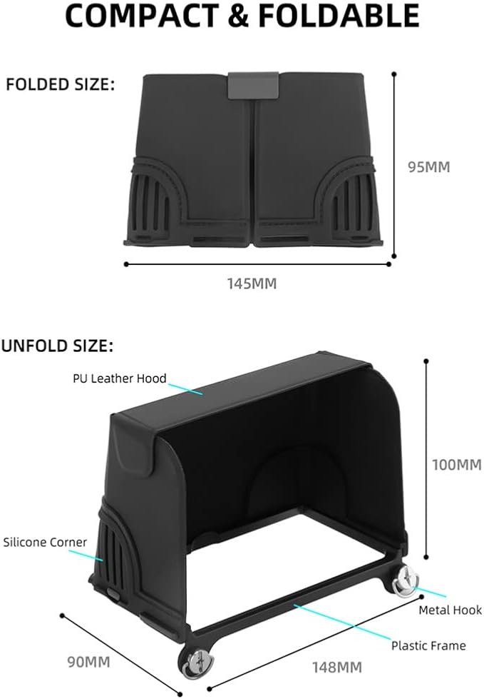 RC Silicone Sunshade Foldable Sun Hood for D-JI RC Pro Mavic 3, Mavic 3 Classic, Mavic 3 Cine, Air 2S and Mavic Mini 3 Pro Remote Controller, Silicone Sun Cover (D-JI RC Pro Sunshade)