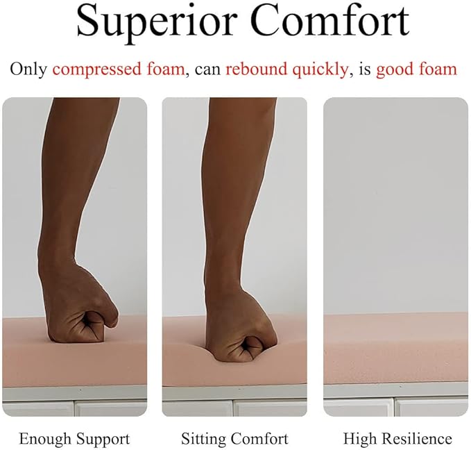 18.5 x 16 Inch Outdoor Chair Cushions for Patio Furniture, UV Resistant Non Slip Waterproof Replacement Patio Seat Cushion with Ties Set of 2, Khaki