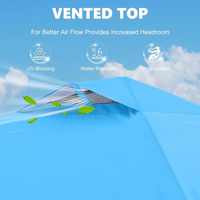 MASTERCANOPY Durable Pop-up Canopy Tent with 1 Sidewall (10'x10',Sky Blue)