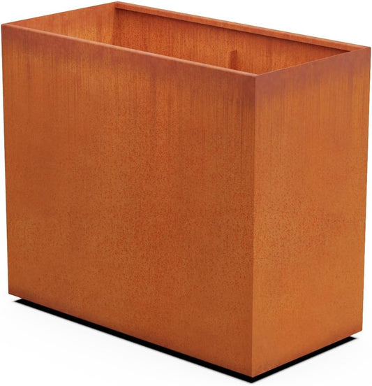 Large Rectangular Planters for Outdoor Plants - 48x24x42 Corten Steel Planter | Extra Large Metal Planter Box for Patio Privacy Screen & Modern Landscapes | Fully Assembled & Made in USA