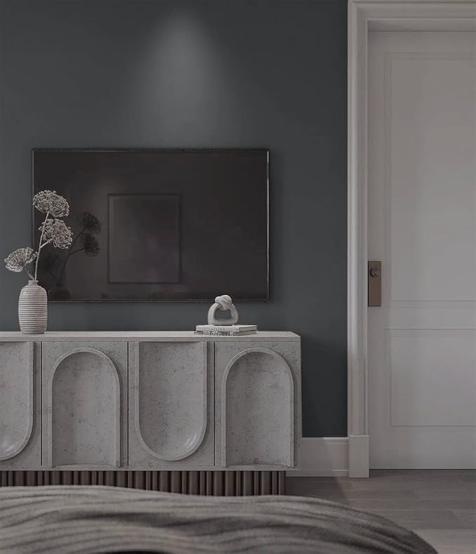 Dimoon 110''x17.7'' Grey Peel and Stick Wallpaper Contact Paper Modern Self Adhesive Wall Paper Removable Renter Friendly Textured Solid Color Shelf Cabinet Vinyl Roll (110''x17.7'',Dark Grey)