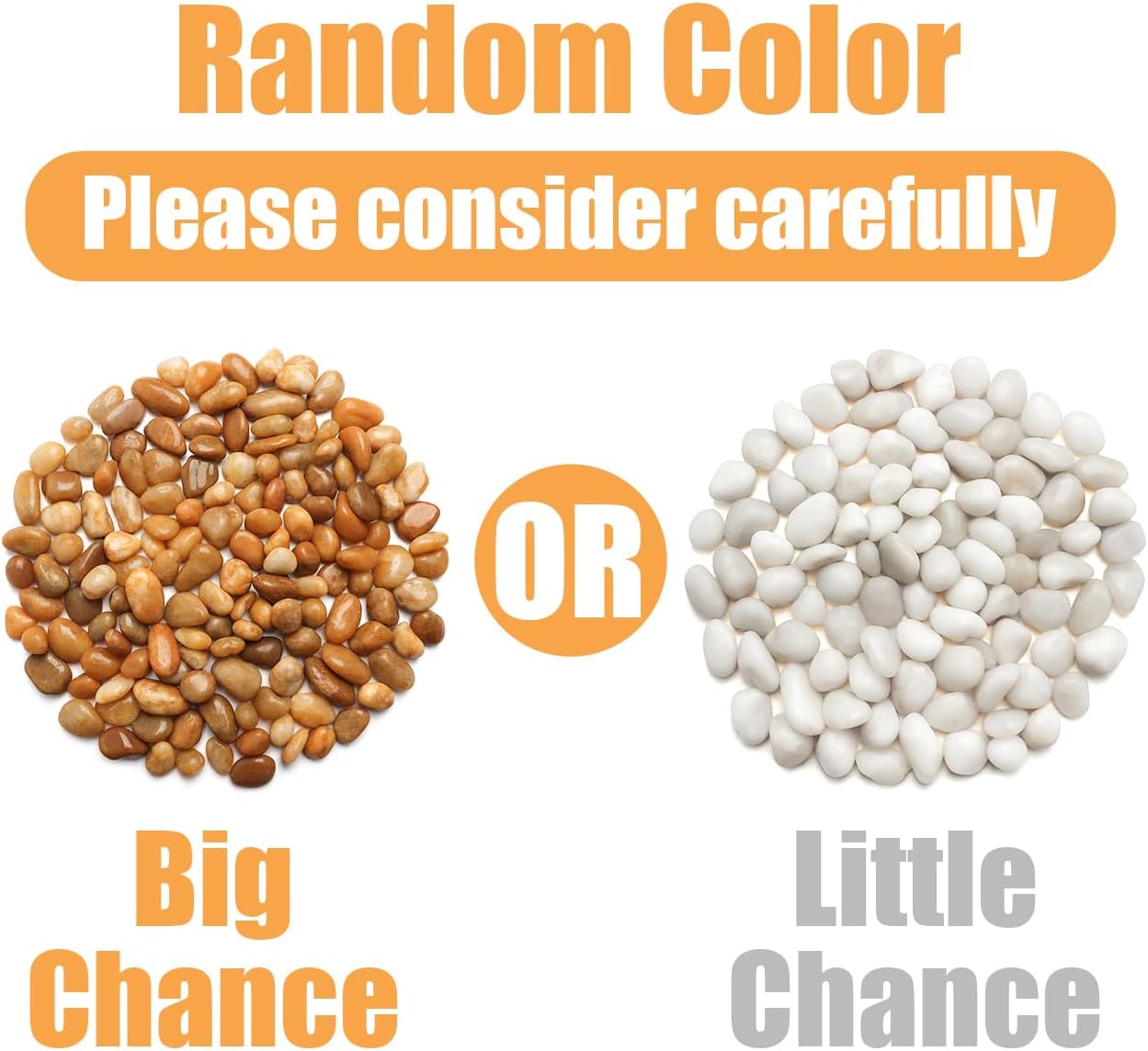 1 Pack 5 Lbs Random Color River Rocks for Plants,0.8-1.5 Inch Decorative Ornamental Pebbels, High Polished Stones for Garden Landscaping, Smooth Gravel Filler, Succulents, Fish Tank, Yellow/White