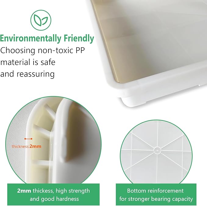 5 Pack Nursery Pot Tray, Carrying and Holding Plant Tray for Pot 24 Cell Carrying Holder Drainage Watering Plant Tray (White)