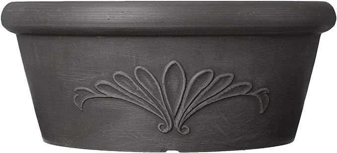 Arcadia Garden Products PSW Pot TA25DC Collection Shallow Bulb Pan Planter Dish Low Bowl for Succulents, Bonsai, Fairy Gardens, Herbs, 10-inch, Dark Charcoal, 10"x3.5"