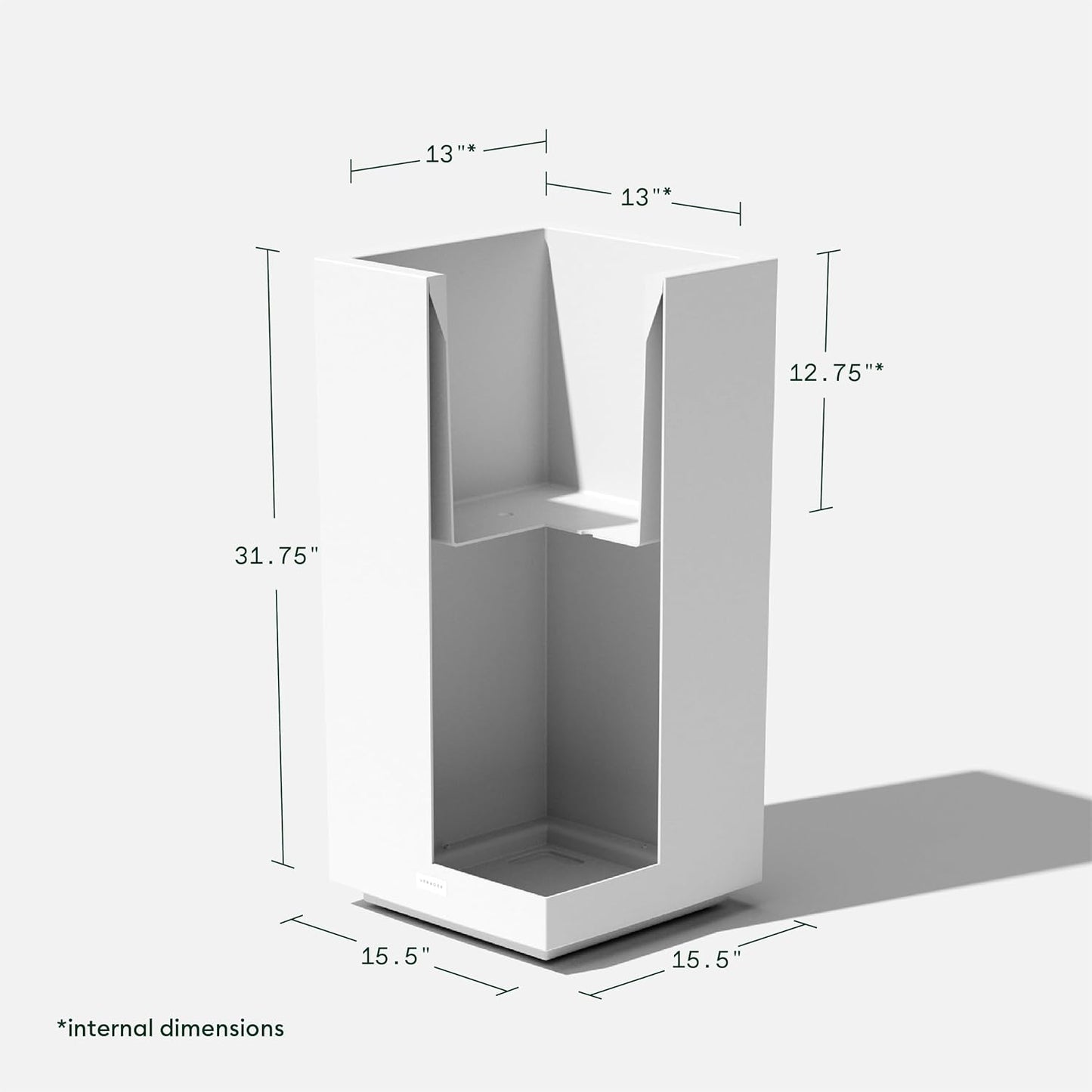 Veradek Block Series Pedestal Planter - Tall Planter for Indoor or Outdoor Front Porch | All-Weather Use with Removable Insert Bucket | Modern Décor for Flowers, Tall Trees, Faux Plants