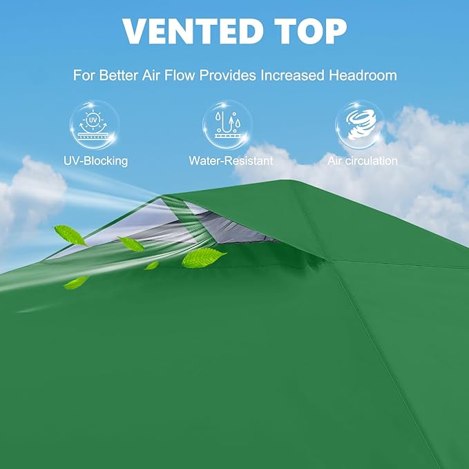 MASTERCANOPY Durable Pop-up Canopy Tent with 1 Sidewall (10'x10',Forest Green)