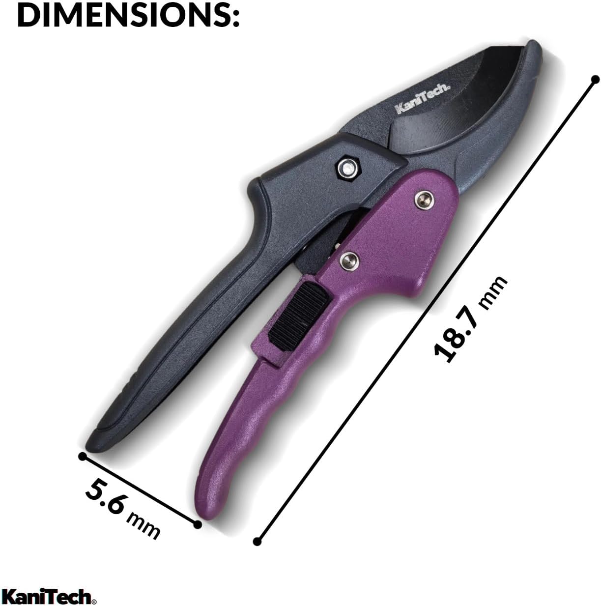 Pruning Shears for Gardening with Gloves - Heavy Duty Garden Shears, Aluminum Hand Pruners with TPR Grip Handle, 8 inch 3.55mm Thick Blade - for Branches, Flowers & Plants (Purple)