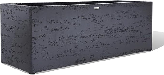 42 Inch Rectangular Concrete Planter（42Lx14Wx15H，58 Pounds）,Durable All-Weather Use with Drainage Holes,Large Rectangular Planter for Outdoor Indoor Plants