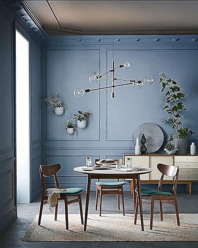 Dimoon 78.7''x17.7'' Blue Peel and Stick Wallpaper Contact Paper Modern Self Adhesive Wall Paper Removable Renter Friendly Textured Solid Color Shelf Cabinet Vinyl Roll (78.7''x17.7'',Blue Grey)