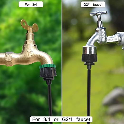 5 Pack Drip Irrigation Tubing Connectors,DanziX 1/4 Inch Drip Irrigation Tubing x 3/4 or G2/1 FHT Faucet Adapter,1/4 Inch Drip Irrigation Garden Hose Adapter