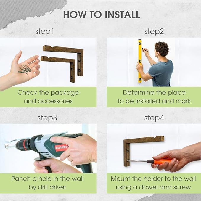 2-Piece Set of Plant Hooks for Wall 6 Inch - L-Shaped Mounted Wooden Plant Hook - Indoor and Outdoor Bracket Plant Hanger for Planters, Lanterns, Bird Feeders and Plant Basket (Walnut)