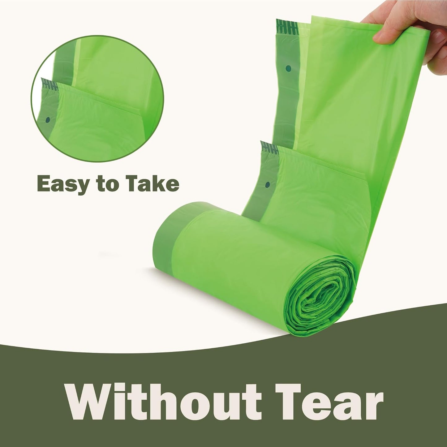 Compost Bags 5 Gallon with Drawstring Tear Off 20 Liter Extra Thick 0.78 Mils Compostable Food Scrap Waste Bags with US BPI ASTM D6400 and Europe OK Compost Home Certified 60 Counts