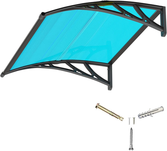 Awning for Door Entrance,40x40 inches Window Awnings for Doors Canopy Polycarbonate Cover Patio Door Awning UV Rain Snow Sunlight Protection Hollow Shee