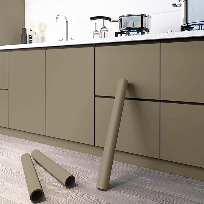 Dimoon 118''x15.7'' Etoupe Skin Peel and Stick Wallpaper Contact Paper Modern Self Adhesive Wall Paper Removable Renter Friendly Textured Solid Shelf Cabinet Vinyl Roll (118''x15.7'',Etoupe Skin)