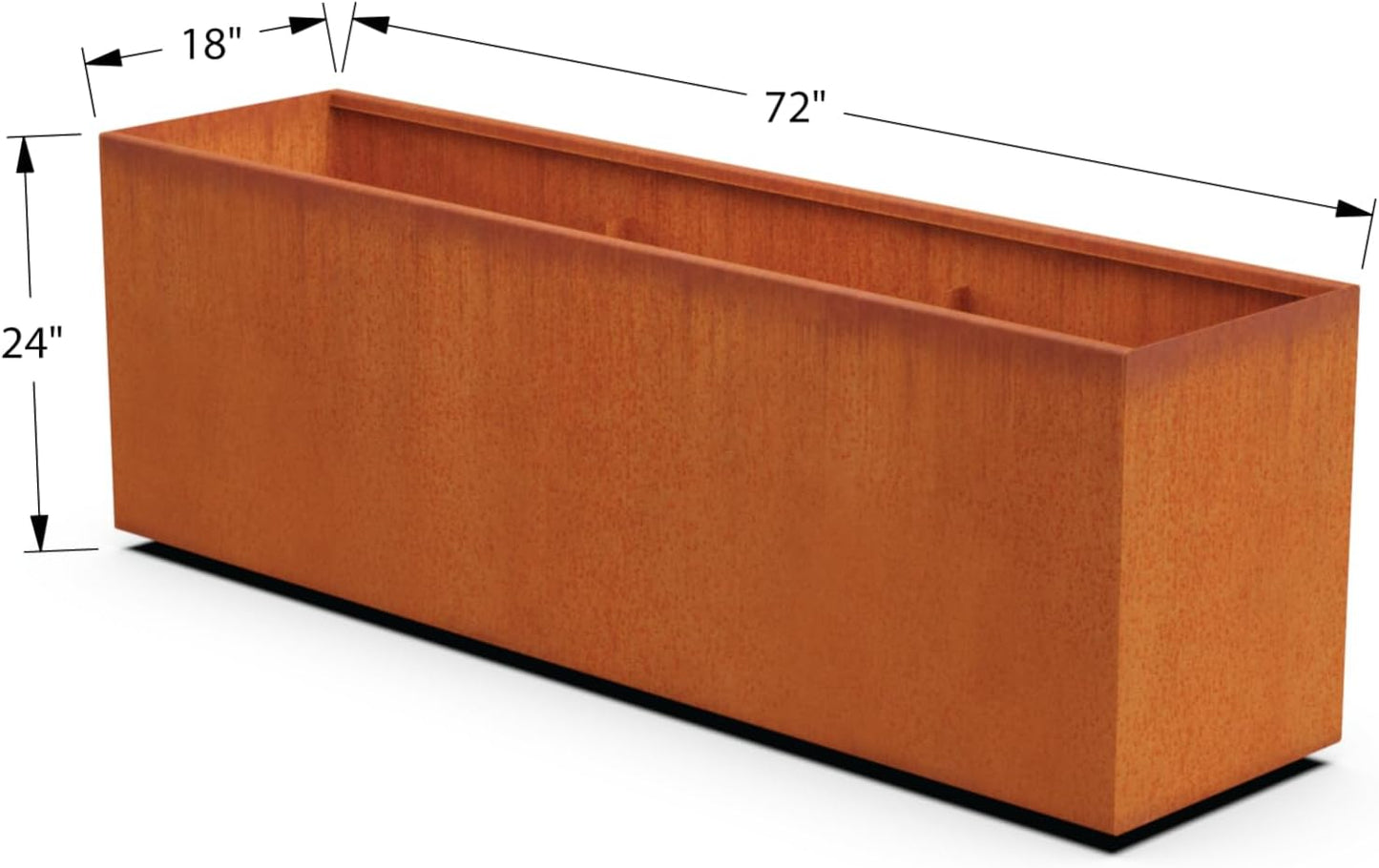 Large Rectangular Planters for Outdoor Plants 72x18x24 Inch - Corten Steel Planter Box | Extra Large Outdoor Planters for Modern Patio & Garden | Heavy Duty Metal, Fully Assembled