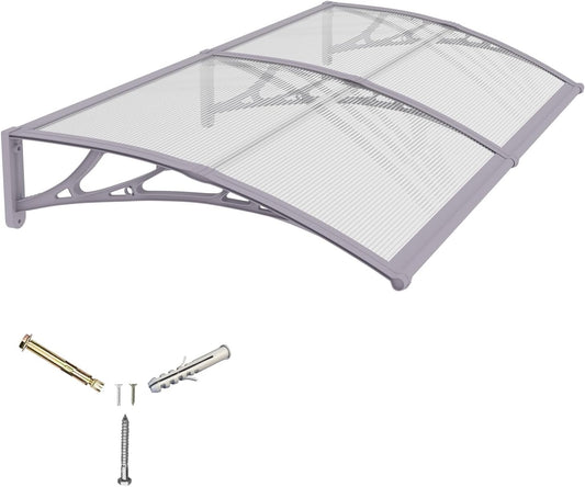 Awning for Door Entrance,32x60 inches Window Awnings for Doors Canopy Polycarbonate Cover Patio Door Awning UV Rain Snow Sunlight Protection Hollow Shee