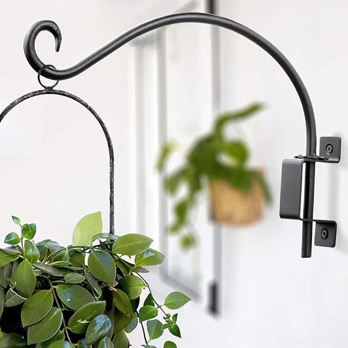 Qiang Ni Swivel Plant Hanger Bracket: Bird Feeder Hanger for Outdoor Wall Mount (12 - A, 12 Inch)