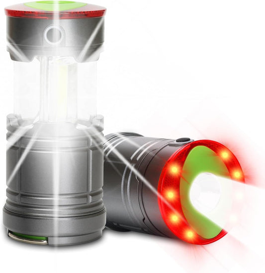 Lichamp Collapsible LED Camping Lantern, Portable Lightweight Waterproof LED Flashlight, 4 Light Modes, Survival Kits for Indoor Outdoor Home Emergency Power Outages Hiking Hurricane, 2 Pack, Medium