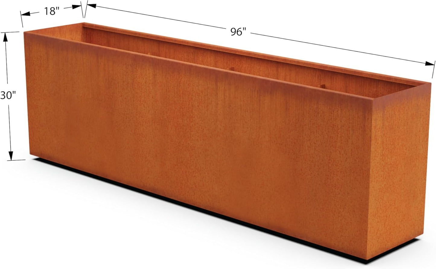 Large Rectangular Planters for Outdoor Plants 96 Inch - Extra Large Corten Steel Planter Box for Patios and Gardens - Modern Metal Planter for Privacy Screens and Raised Beds