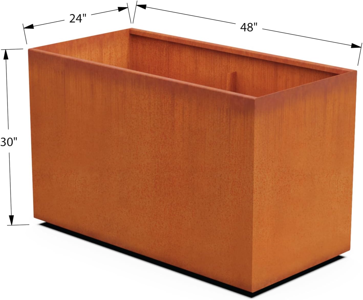 Extra Large Corten Steel Planter – 48x24x30 Large Rectangular Planters for Outdoor Plants, Commercial Grade Metal Planter Box for Patios and Landscapes