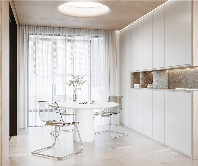 Dimoon 236''x23.6'' White Skin Peel and Stick Wallpaper Contact Paper Modern Self Adhesive Wall Paper Removable Renter Friendly Textured Solid Color Cabinet Vinyl Roll (236''x23.6'',White Skin)