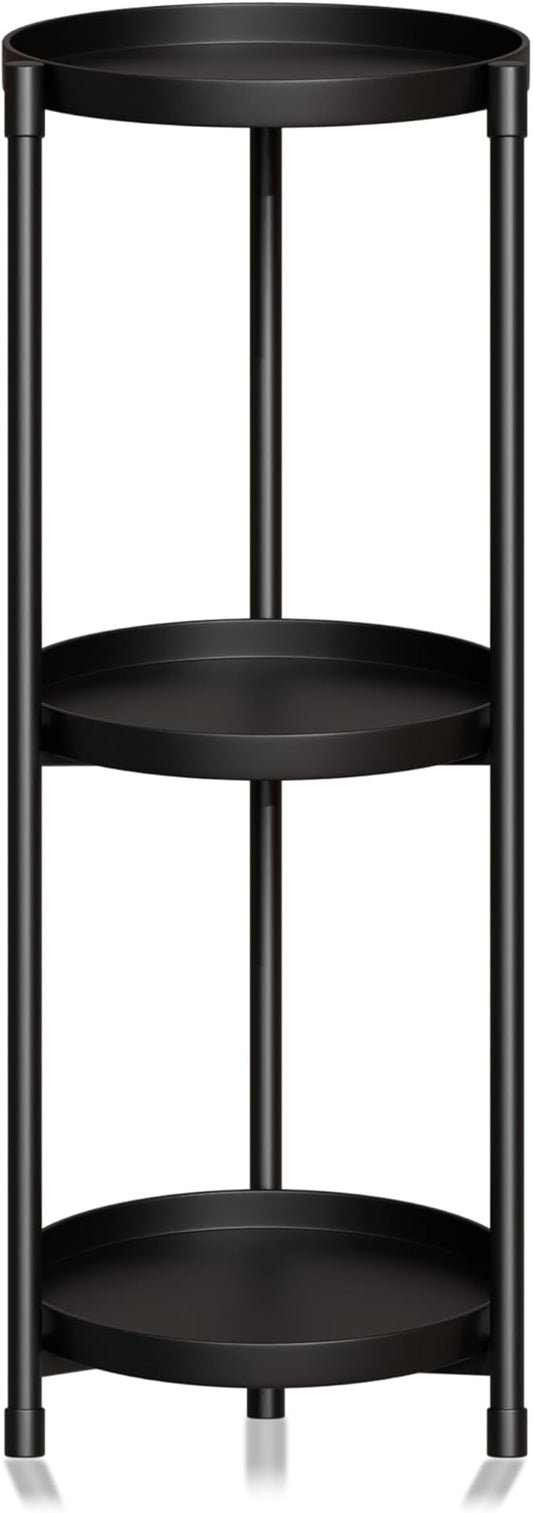 3 Tier Plant Stand Indoor Outdoor - 34'' Extra-Tall Metal Plant Stands for Potted Plants Multiple Tiered Plant Shelf Vertical Black Iron Planter Rack Large Flower Pot Holder Table for Patio Corner