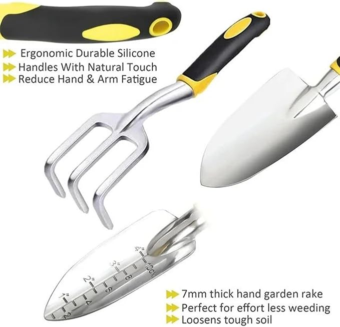 Garden Tool Sets,8Pcs Gardening Hand Tools,Stainless Steel Heavy Duty Gardening Tool Set,garden accessories outdoor,weeding tools gardening,Rust Proof planting tools,Ideal Gardening Gifts for Women